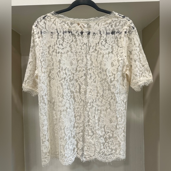 Anthropologie white lace top, size large. - Picture 3 of 7